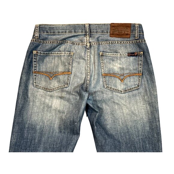 Seven7 Vintage Flared Jeans Floral Paisley Bell Bottom Design Leg Inserts Sz 32 - Picture 14 of 16